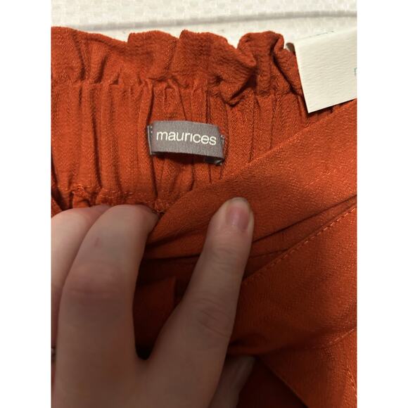 Maurices Shorts Burnt Orange Belted Elastic Waist 4" High Rise Shorts NWT Large - Picture 4 of 10